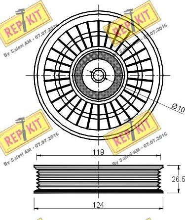 REPKIT RKT1850 - Ролик, поликлиновый ремень autospares.lv