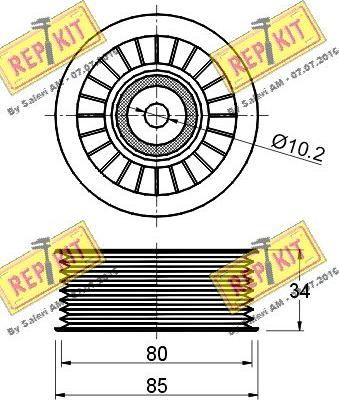 REPKIT RKT1861 - Ролик, поликлиновый ремень autospares.lv