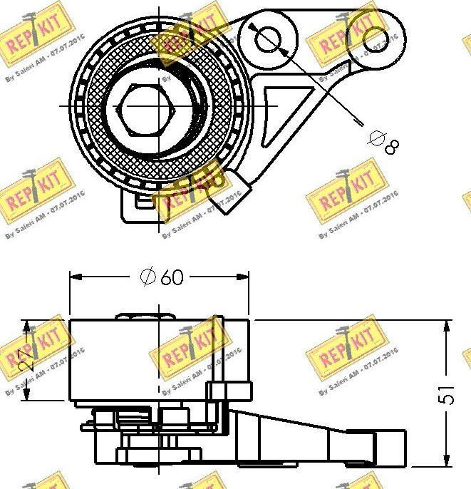 REPKIT RKT1834 - Натяжной ролик, зубчатый ремень ГРМ autospares.lv