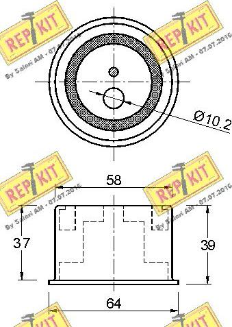 REPKIT RKT1877 - Натяжной ролик, зубчатый ремень ГРМ autospares.lv