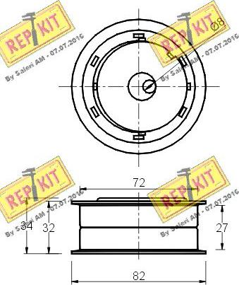 REPKIT RKT1366 - Натяжной ролик, зубчатый ремень ГРМ autospares.lv