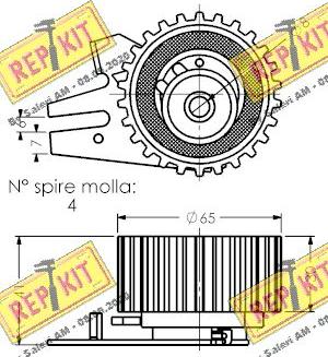 REPKIT RKT1306 - Натяжной ролик, зубчатый ремень ГРМ autospares.lv