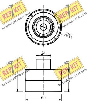 REPKIT RKT1334 - Направляющий ролик, зубчатый ремень ГРМ autospares.lv