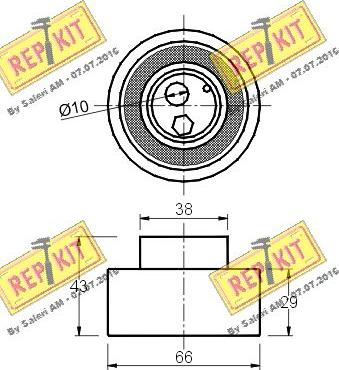 REPKIT RKT1336 - Натяжной ролик, зубчатый ремень ГРМ autospares.lv