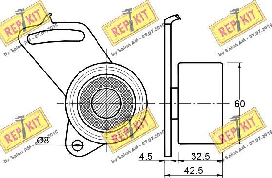 REPKIT RKT1338 - Натяжной ролик, зубчатый ремень ГРМ autospares.lv