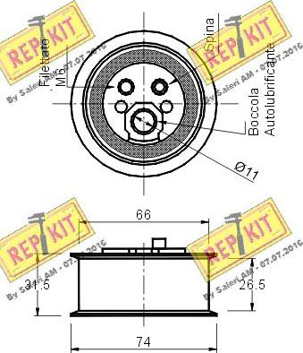 REPKIT RKT1370 - Натяжной ролик, зубчатый ремень ГРМ autospares.lv