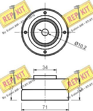 REPKIT RKT1257 - Направляющий ролик, зубчатый ремень ГРМ autospares.lv