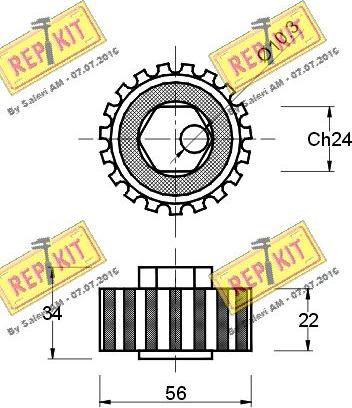 REPKIT RKT1204 - Натяжной ролик, зубчатый ремень ГРМ autospares.lv