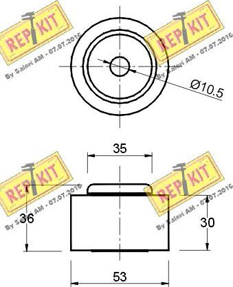 REPKIT RKT1206 - Направляющий ролик, зубчатый ремень ГРМ autospares.lv