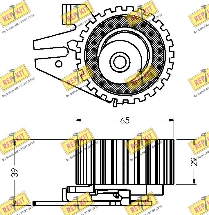 REPKIT RKT1216 - Натяжной ролик, зубчатый ремень ГРМ autospares.lv