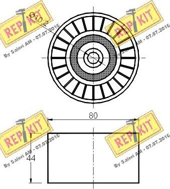 REPKIT RKT1774 - Ролик, поликлиновый ремень autospares.lv