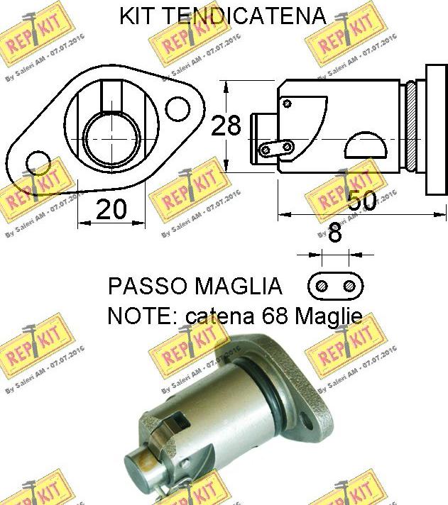 REPKIT RKT8911K - Комплект цепи привода распредвала autospares.lv