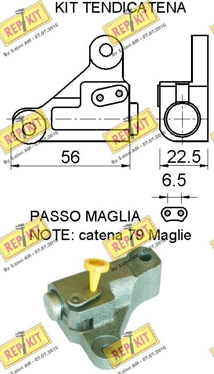 REPKIT RKT8923K - Комплект цепи привода распредвала autospares.lv