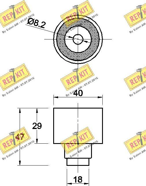 REPKIT RKT3430 - Направляющий ролик, зубчатый ремень ГРМ autospares.lv