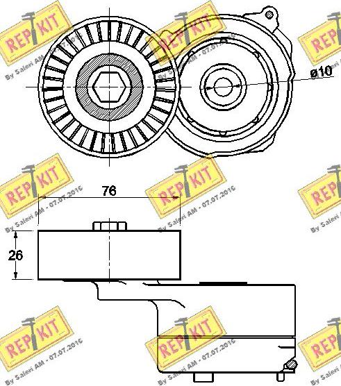 REPKIT RKT3472 - Натяжитель, поликлиновый ремень autospares.lv