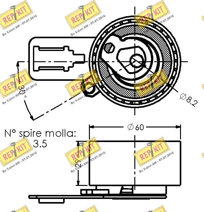 REPKIT RKT3594 - Натяжной ролик, зубчатый ремень ГРМ autospares.lv