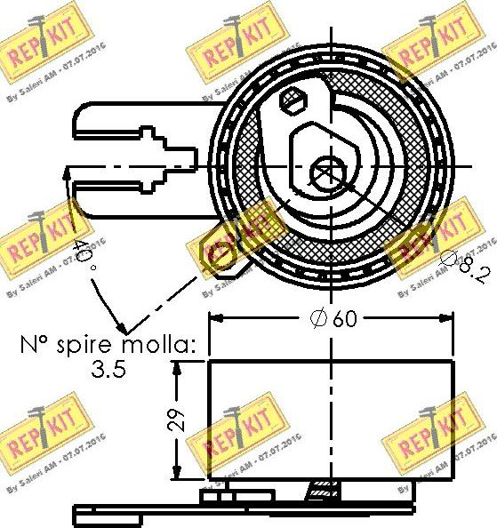 REPKIT RKT3589 - Натяжной ролик, зубчатый ремень ГРМ autospares.lv