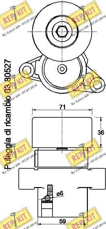 REPKIT RKT3588 - Натяжитель, поликлиновый ремень autospares.lv