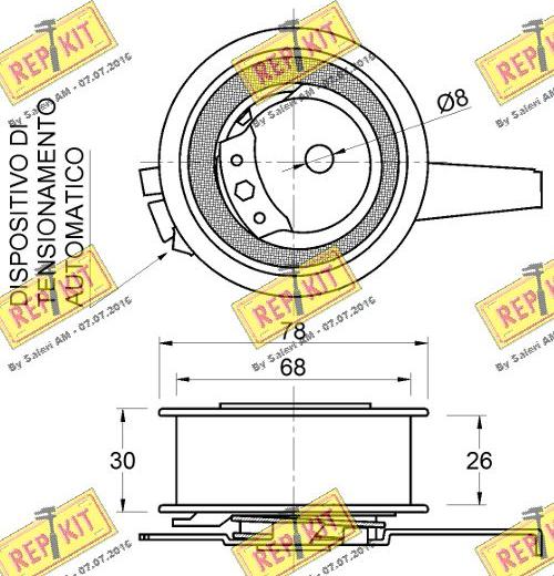 REPKIT RKT3693 - Натяжной ролик, зубчатый ремень ГРМ autospares.lv