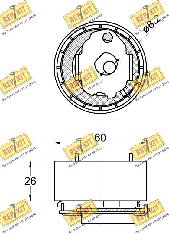 REPKIT RKT3660 - Натяжной ролик, зубчатый ремень ГРМ autospares.lv