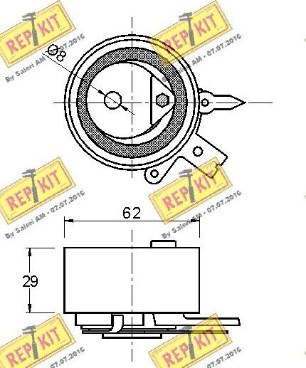 REPKIT RKT3064 - Натяжной ролик, зубчатый ремень ГРМ autospares.lv