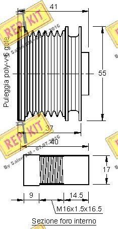 REPKIT RKT3195 - Шкив генератора, муфта autospares.lv