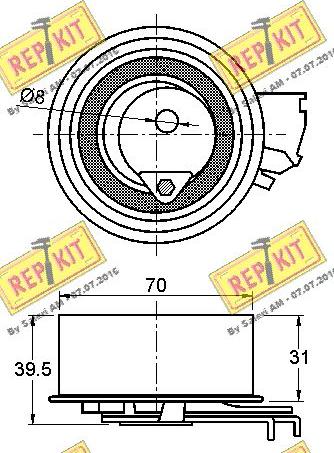 REPKIT RKT3155 - Натяжной ролик, зубчатый ремень ГРМ autospares.lv