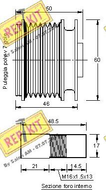 REPKIT RKT3164 - Шкив генератора, муфта autospares.lv