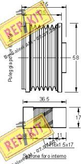 REPKIT RKT3108 - Шкив генератора, муфта autospares.lv