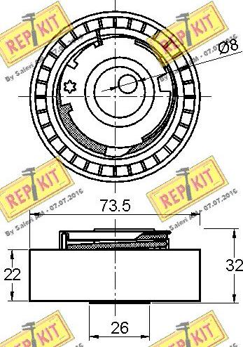 REPKIT RKT3399 - Натяжной ролик, зубчатый ремень ГРМ autospares.lv