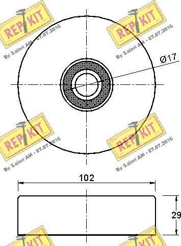 REPKIT RKT3345 - Ролик, поликлиновый ремень autospares.lv