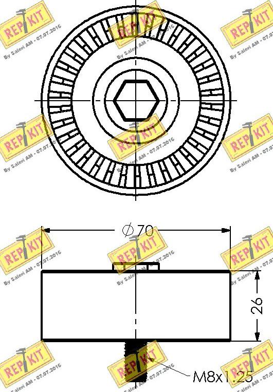 REPKIT RKT3314 - Ролик, поликлиновый ремень autospares.lv