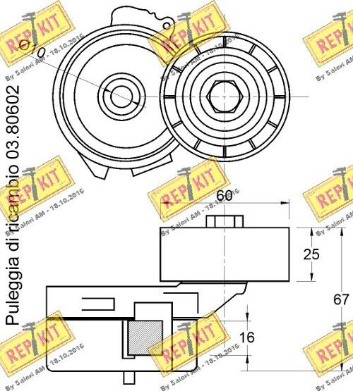 REPKIT RKT3253 - Натяжитель, поликлиновый ремень autospares.lv