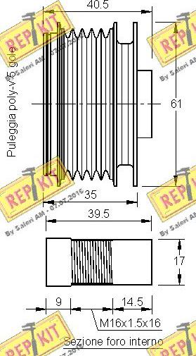 REPKIT RKT3216 - Шкив генератора, муфта autospares.lv