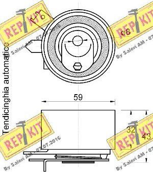 REPKIT RKT3750 - Натяжной ролик, зубчатый ремень ГРМ autospares.lv