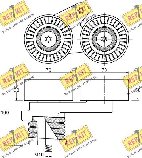 REPKIT RKT3751 - Натяжитель, поликлиновый ремень autospares.lv