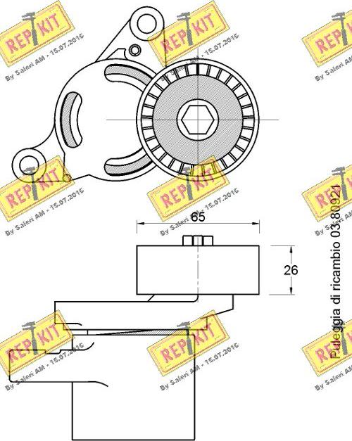 REPKIT RKT3778 - Натяжитель, поликлиновый ремень autospares.lv