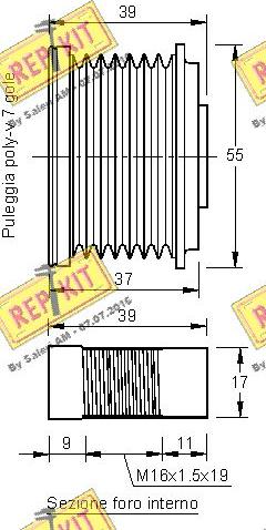 REPKIT RKT2931 - Шкив генератора, муфта autospares.lv