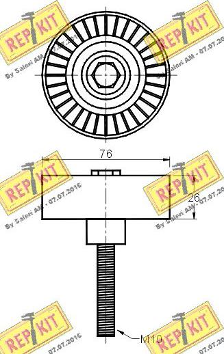 REPKIT RKT2498 - Ролик, поликлиновый ремень autospares.lv