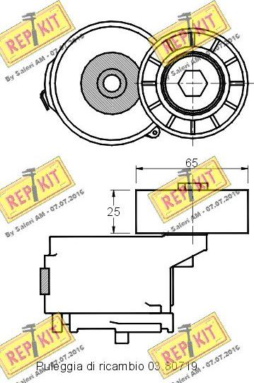 REPKIT RKT2465 - Натяжитель, поликлиновый ремень autospares.lv