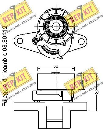 REPKIT RKT2403V - Натяжитель, поликлиновый ремень autospares.lv