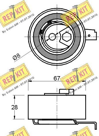 REPKIT RKT2472 - Натяжной ролик, зубчатый ремень ГРМ autospares.lv