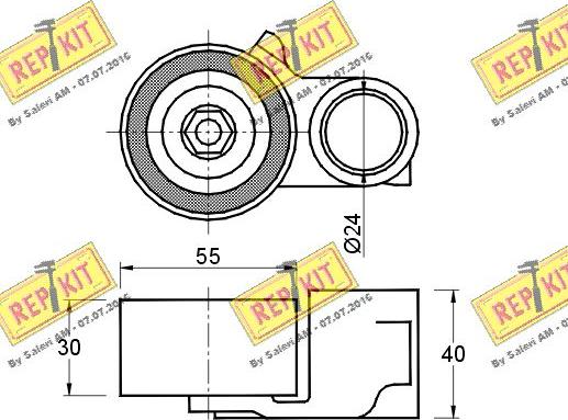 REPKIT RKT2585 - Натяжной ролик, зубчатый ремень ГРМ autospares.lv