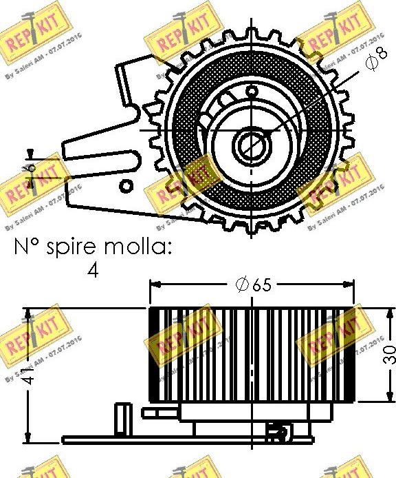 REPKIT RKT2520 - Натяжной ролик, зубчатый ремень ГРМ autospares.lv