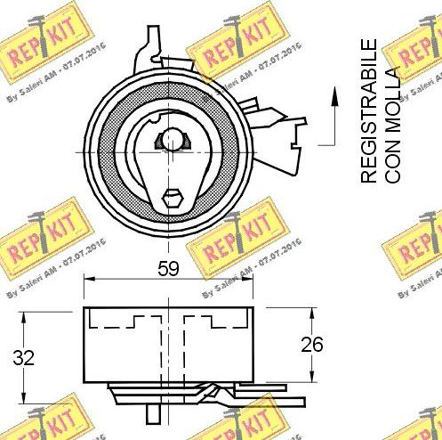 REPKIT RKT2576 - Натяжной ролик, зубчатый ремень ГРМ autospares.lv