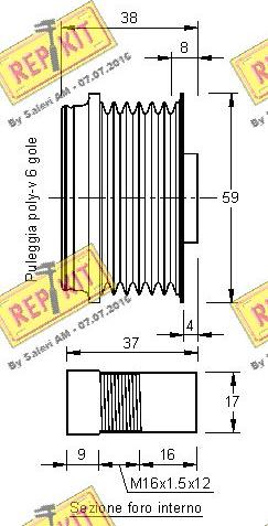 REPKIT RKT2644 - Шкив генератора, муфта autospares.lv