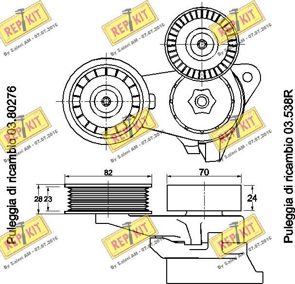 REPKIT RKT2687 - Натяжитель, поликлиновый ремень autospares.lv