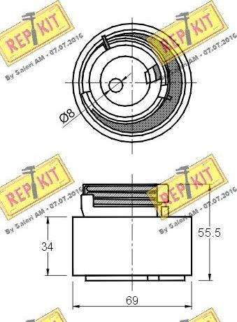 REPKIT RKT2624 - Натяжной ролик, зубчатый ремень ГРМ autospares.lv