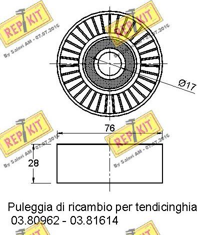 REPKIT RKT2679 - Ролик, поликлиновый ремень autospares.lv