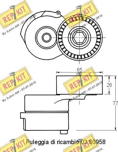 REPKIT RKT2673 - Натяжитель, поликлиновый ремень autospares.lv